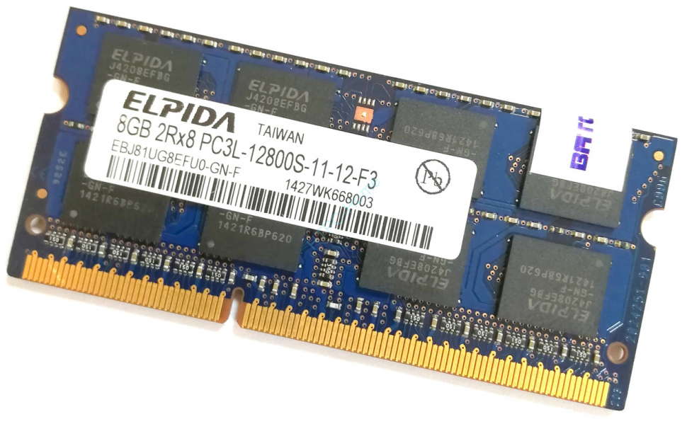 Оперативная память 8GB Elpida EBJ81UG8EFU0-GN-F DDR3L 1600 SODIMM фото 1 — HTPC-Home.ru
