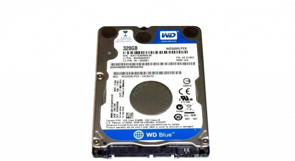 Жесткий диск 320 Gb Western Digital Blue WD3200LPCX 2.5" 5400rpm 16Mb  фото 1 — HTPC-Home.ru