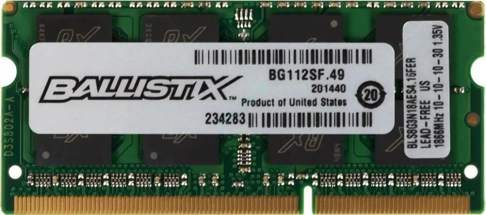Оперативная память 8Gb Crucial Ballistix BLS8G3N18AES4CEU DDR3 1866 SODIMM  фото 1 &mdash; HTPC-Home.ru