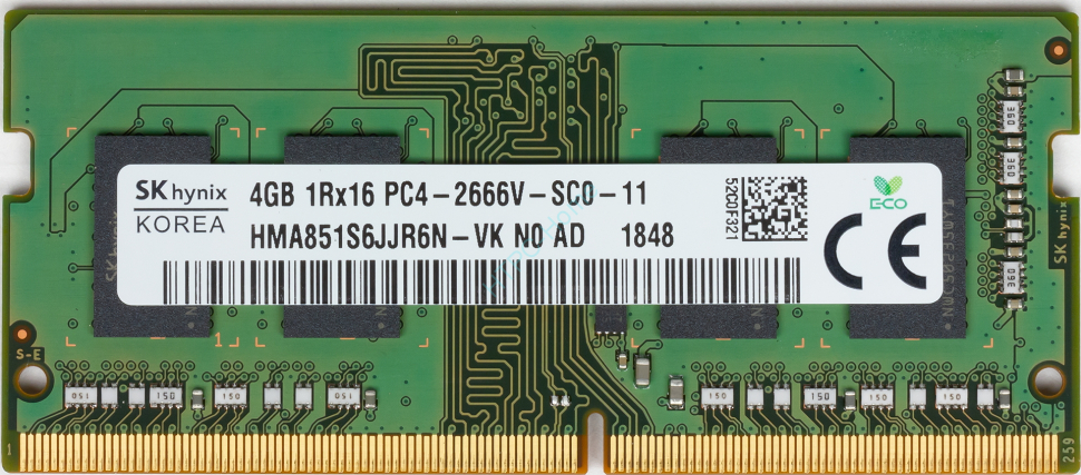 Оперативная память 4Gb Hynix HMA851S6JJR6N-VK DDR4 2666 SODIMM фото 1 — HTPC-Home.ru