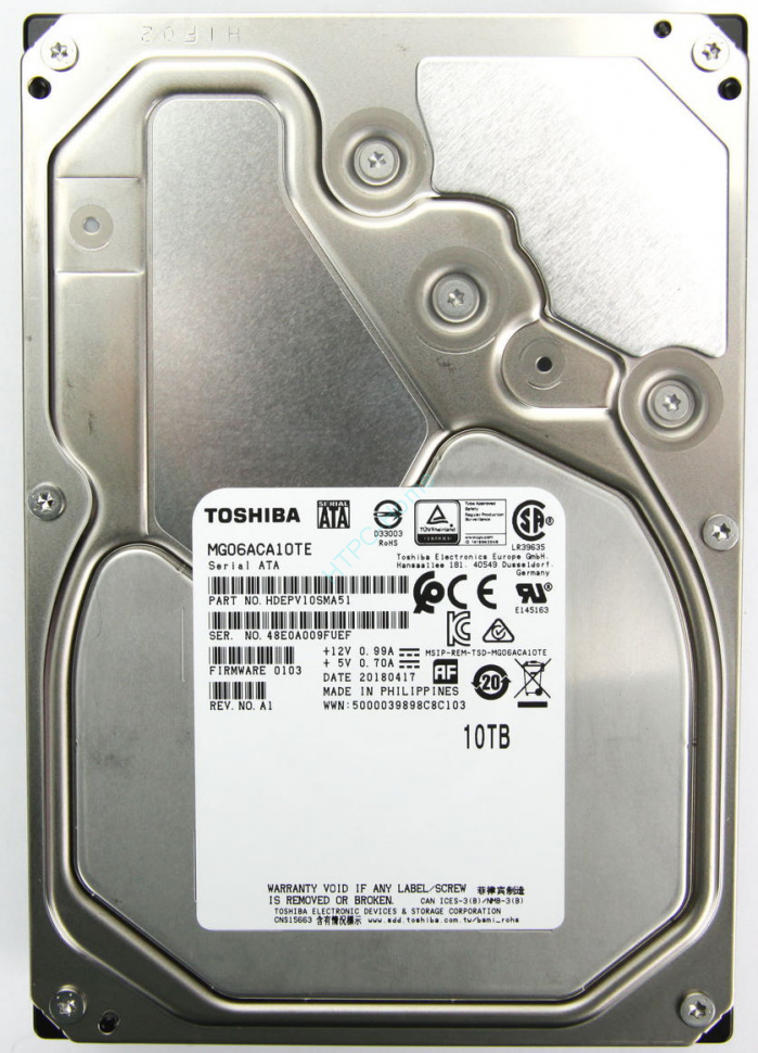 Жесткий диск 10Tb SATA Toshiba MG06ACA10TE 3.5" 7200rpm 256Mb фото 1 — HTPC-Home.ru