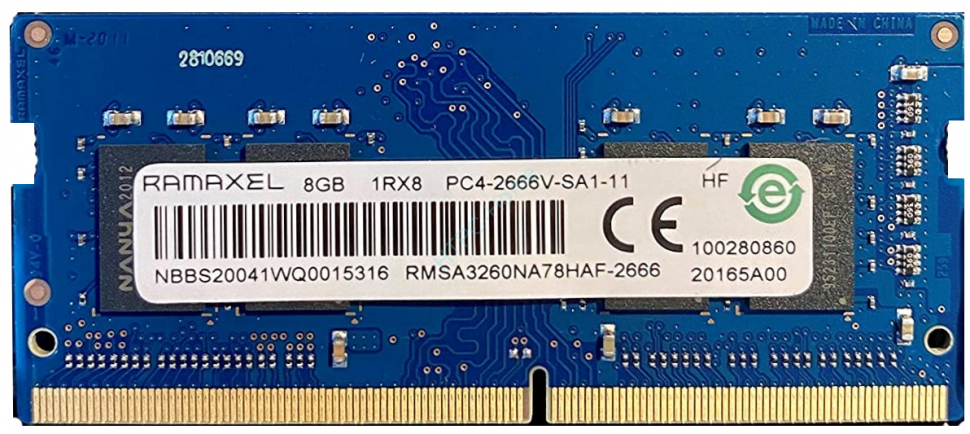 Оперативная память 8Gb Ramaxel RMSA3260NA78HAF-2666 DDR4 2666 SODIMM фото 1 — HTPC-Home.ru