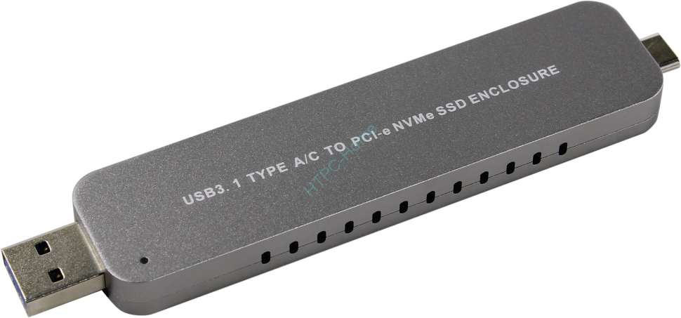 Переходник жесткого диска Orient 3552U3 (внешний бокс для подключения M.2 устройств, M key, USB3.1 / USB-C) фото 1 — HTPC-Home.ru