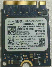 Твердотельный накопитель 512Gb M.2 PCI-E 2230 M Toshiba KBG40ZNS512G