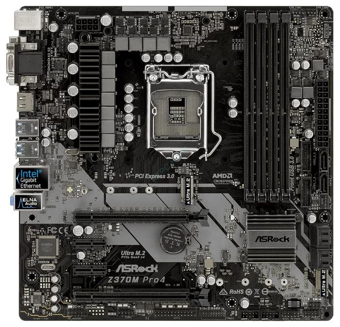 Материнская плата ASRock Z370M PRO4 LGA1151 v2 MicroATX фото 1 — HTPC-Home.ru