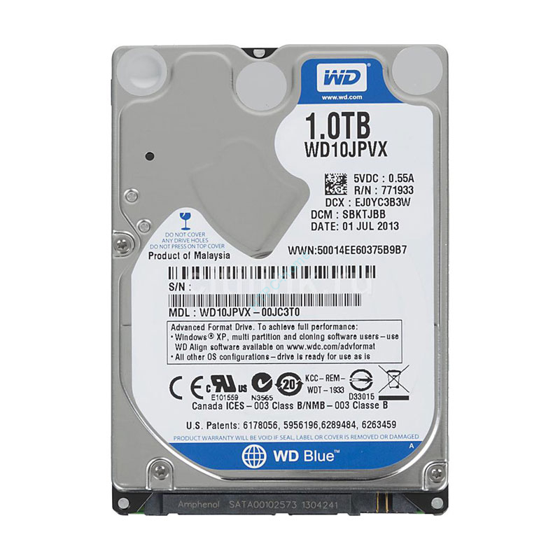 Жесткий диск 1Tb Western Digital Blue WD10JPVX 2.5" 5400rpm 8Mb фото 1 — HTPC-Home.ru