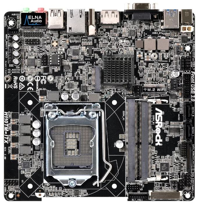 Материнская плата ASRock H110TM-ITX R2.0 LGA1151  фото 1 — HTPC-Home.ru