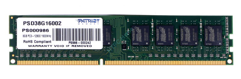 Оперативная память 8Gb Patriot PSD38G16002 DDR3 1600 DIMM CL11  фото 1 — HTPC-Home.ru