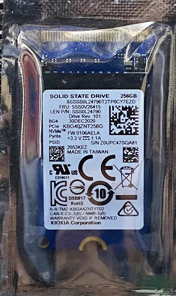 Твердотельный накопитель 256Gb TOSHIBA / KIOXA KBG40ZNT256G M2 2242 PCIe фото 1 — HTPC-Home.ru