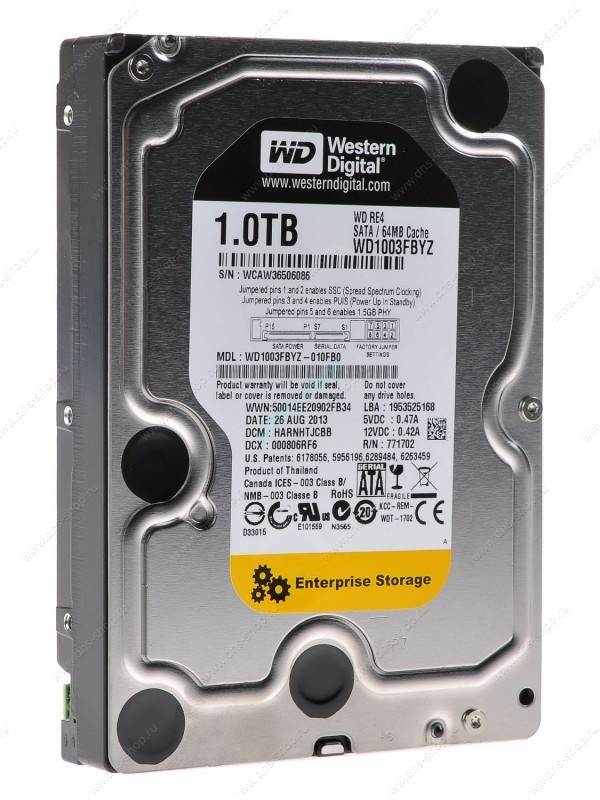  Жесткий диск 1Tb Western Digital RE WD1003FBYZ 3.5"  фото 1 — HTPC-Home.ru