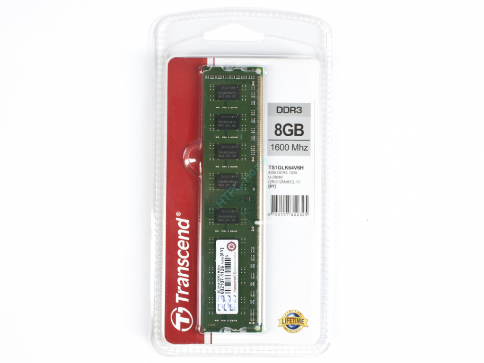 Оперативная память 8Gb Transcend TS1GLK64V6H DDR3 1600 DIMM  фото 1 — HTPC-Home.ru