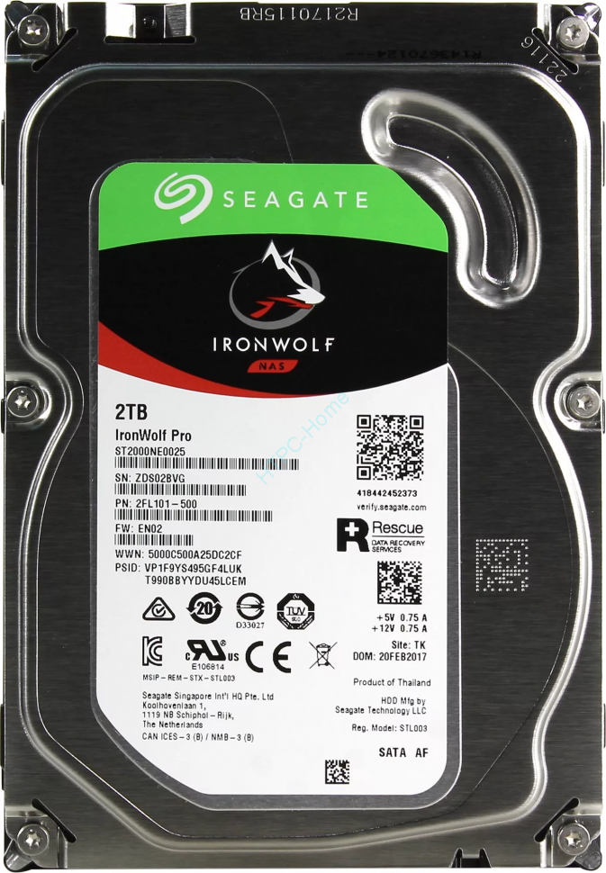 Жёсткий диск HDD 2 Tb SATA Seagate IronWolf Pro ST2000NE0025 3.5" 7200rpm 128Mb фото 1 — HTPC-Home.ru