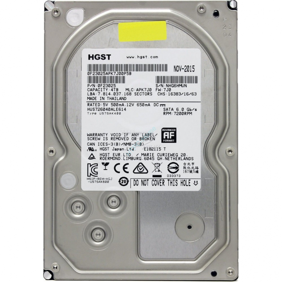 Жесткий диск 4Tb SATA HGST Ultrastar 7K6000 HUS726040ALE614 3.5" 7200rpm 128Mb фото 1 — HTPC-Home.ru