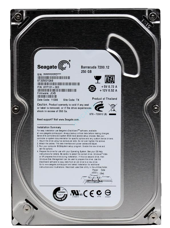 Жесткий диск 250Gb SATA Seagate Barracuda 7200.12 ST3250312AS 3.5" 7200rpm 8Mb  фото 1 — HTPC-Home.ru