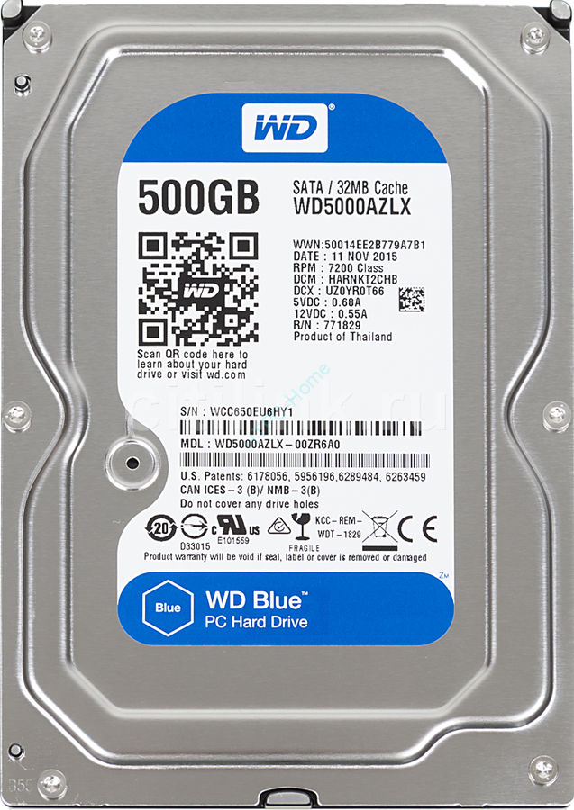 Жесткий диск 500Gb SATA Western Digital Blue WD5000AZLX 3.5"  фото 1 — HTPC-Home.ru