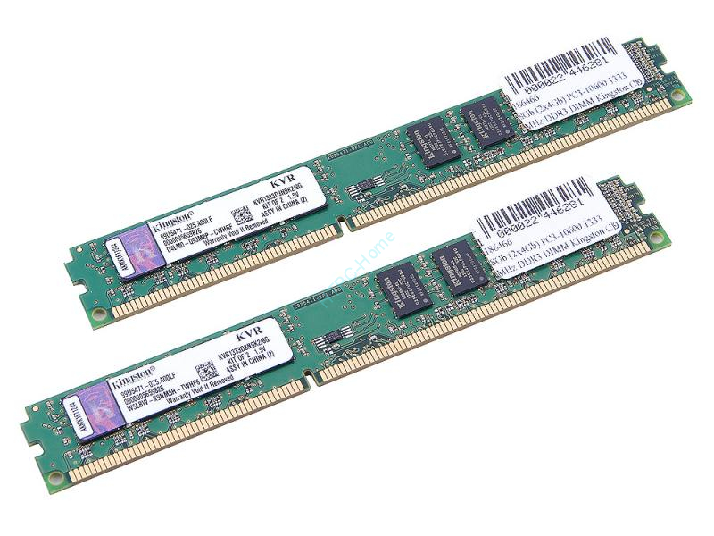 Оперативная память 4Gbx2 Kit Kingston KVR1333D3N9K2/8G DDR3 1333 DIMM фото 1 — HTPC-Home.ru