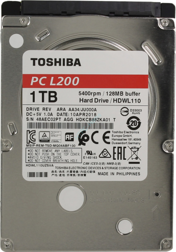 Жесткий диск 1Tb Toshiba HDWL110UZSVA 2.5" L200