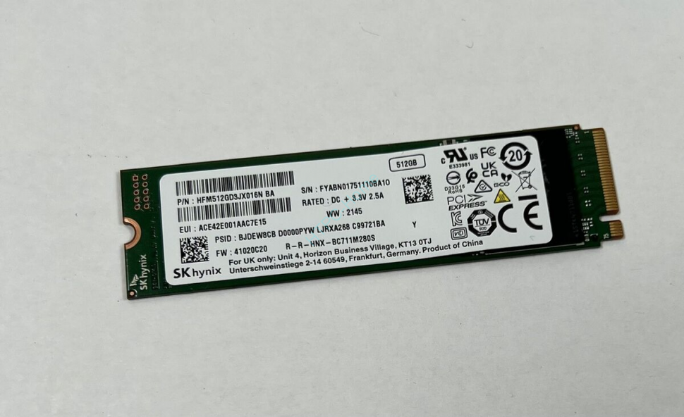 Твердотельный накопитель 512GB SK Hynix HFM512GD3JX016N BC711 NVMe фото 1 — HTPC-Home.ru