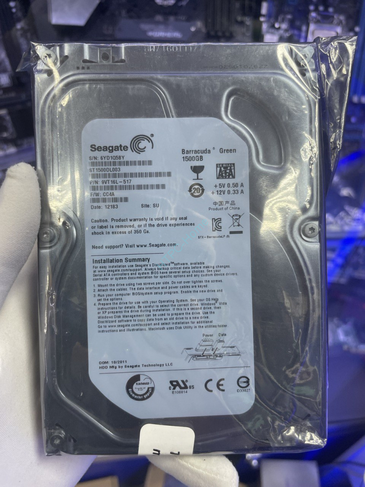 Жесткий диск 1.5Tb SATA Seagate Barracuda Green ST1500DL003 3.5" 5900rpm 64Mb фото 1 — HTPC-Home.ru