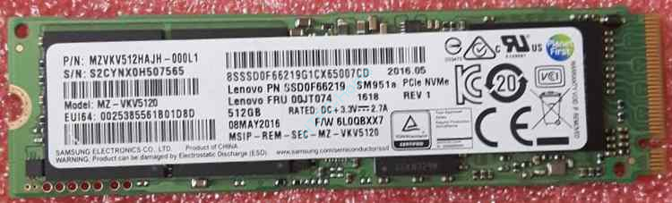 Твердотельный накопитель 512Gb Samsung SM951A MZ-VKV5120 PCI-E M.2 фото 1 — HTPC-Home.ru