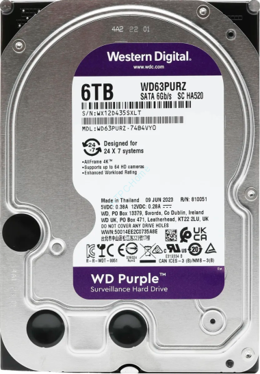 Жесткий диск 6Tb Western Digital Purple WD63PURU 3.5" 5400rpm 256Mb   &mdash; HTPC-Home.ru
