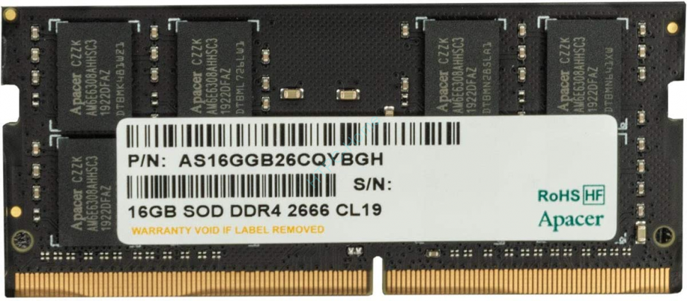 Оперативная память 16Gb  Apacer AS16GGB26CQYBGH DDR4 2666 SODIMM фото 1 — HTPC-Home.ru