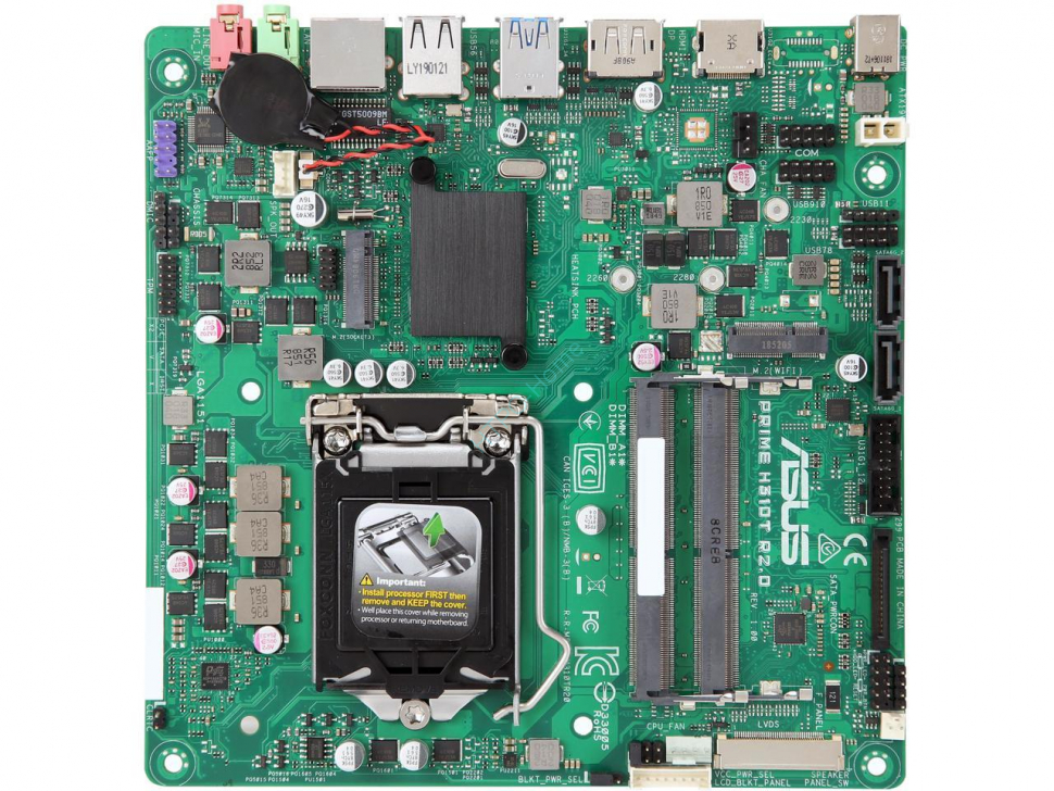 Материнская плата ASUS PRIME H310T R2.0 (OEM) LGA1151 H310 MiniATX 2DDR4 фото 1 — HTPC-Home.ru