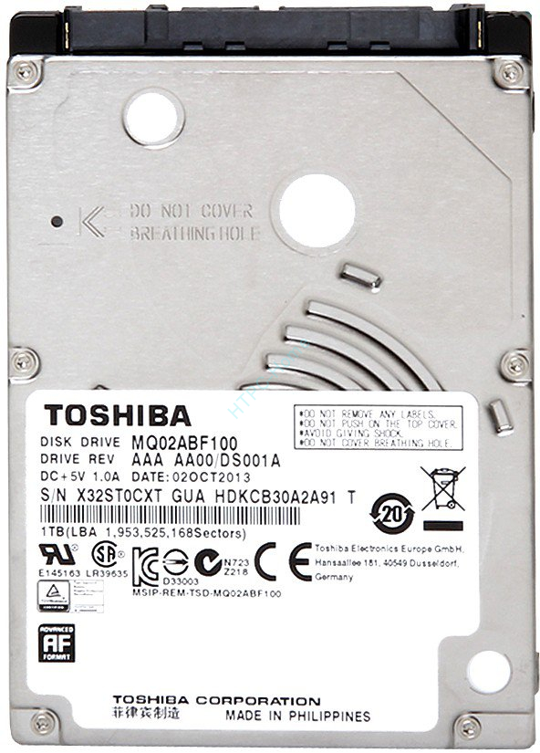 Жесткий диск 1Tb SATA TOSHIBA MQ02ABF100 2.5" 5400rpm 16Mb 7mm фото 1 — HTPC-Home.ru