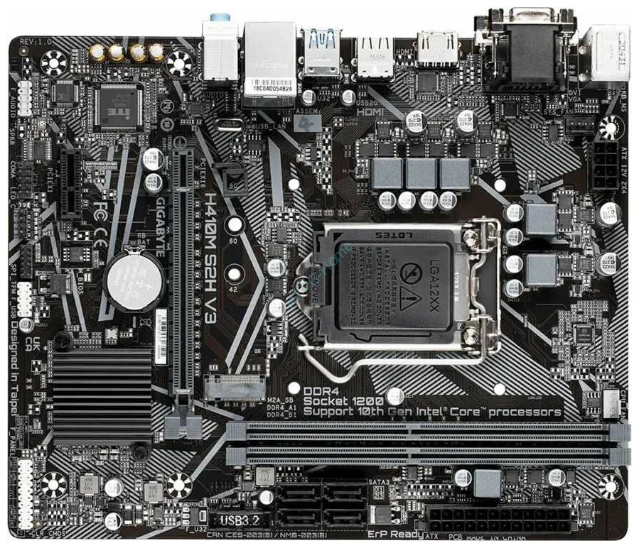 Материнская плата GIGABYTE H410M S2H V3 LGA1200 mATX, купить по цене 6 ...