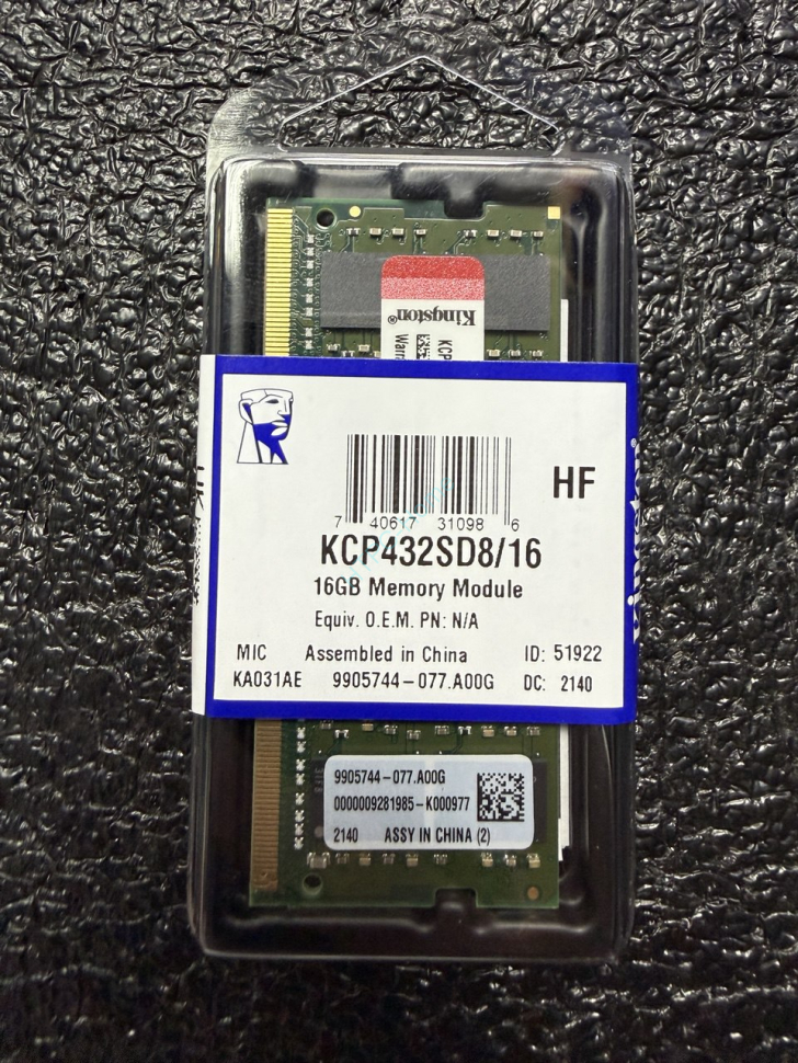 16Gb Kingston KCP432SD8/16 SODIMM 3200MHz DDR4 фото 1 &mdash; HTPC-Home.ru