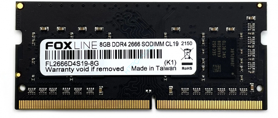 Оперативная память 8Gb FOXLINE FL2666D4S19S-8G DDR4 2666 SODIMM  фото 1 — HTPC-Home.ru