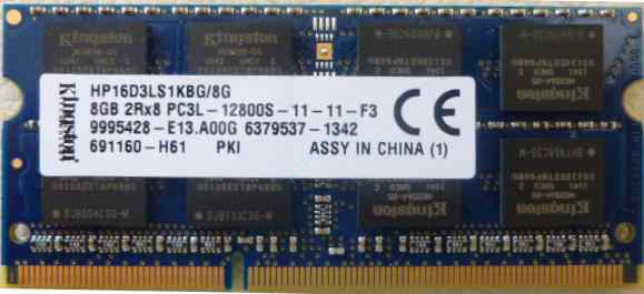 Оперативная память 8Gb Kingston HP16D3LS1KBG/8G DDR3L 1600 SODIMM фото 1 — HTPC-Home.ru