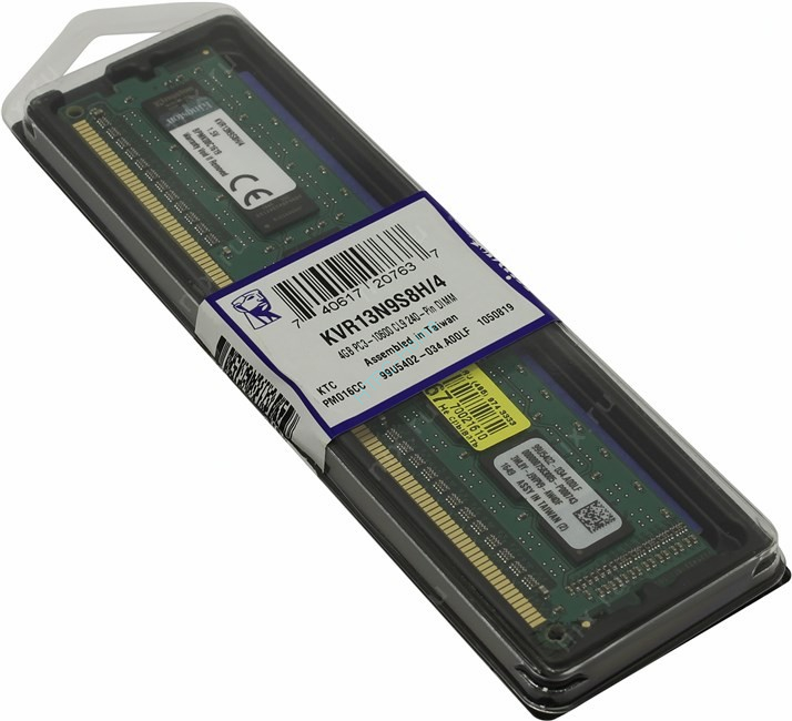 4Gb  Kingston DIMM  PC3-10600 1333MHz (KVR13N9S8H/4) фото 1 — HTPC-Home.ru