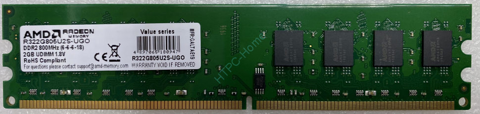 Оперативная память 2Gb AMD R322G805U2S-UGO DDR2 800 DIMM фото 1 — HTPC-Home.ru