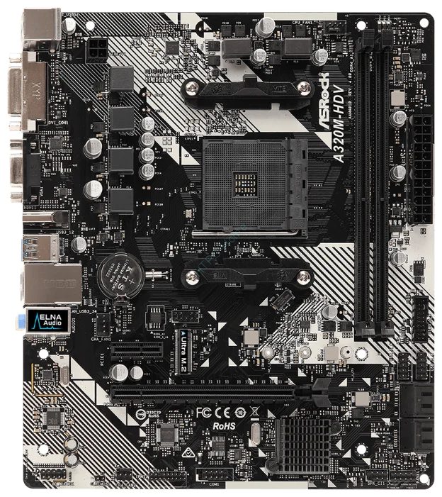 Материнская плата ASRock A320M-HDV R4.0 microATX  фото 1 — HTPC-Home.ru