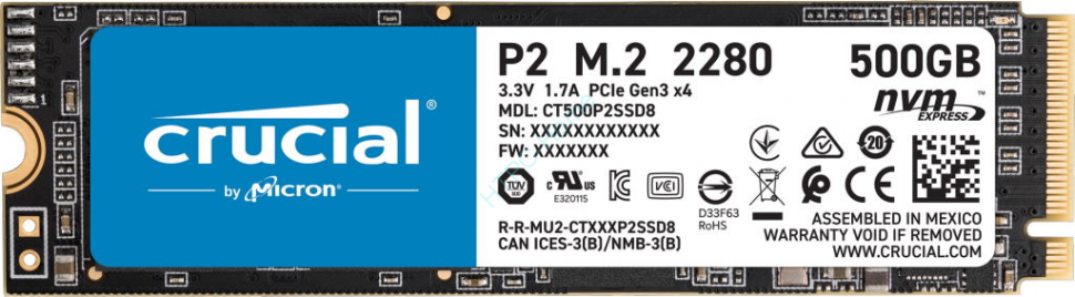 Твердотельный накопитель 2Tb Crucial P2 CT2000P2SSD8  фото 1 — HTPC-Home.ru