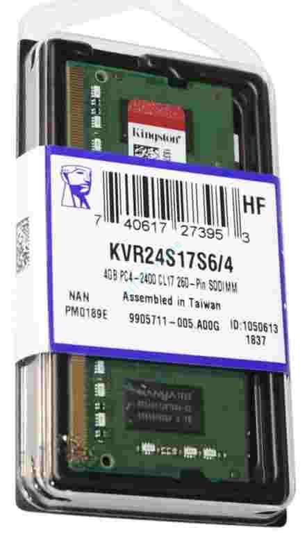Оперативная память 4Gb Kingston KVR24S17S6/4 DDR4 2400 SO-DIMM фото 1 — HTPC-Home.ru