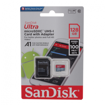 Карта памяти SDXC Micro SanDisk Ultra 128GB SDSQUAR-128G-GN6MA