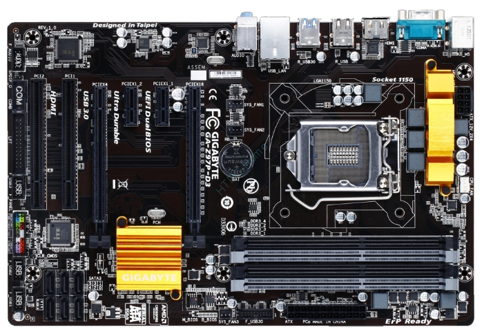 Материнская плата GIGABYTE GA-Z97P-D3 LGA1150 ATX 4DDR3 фото 1 — HTPC-Home.ru