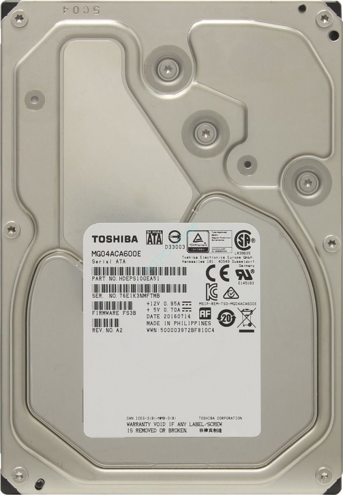 Жесткий диск 6Tb SATA Toshiba MG04ACA600E 3.5" 7200rpm 128Mb фото 1 — HTPC-Home.ru