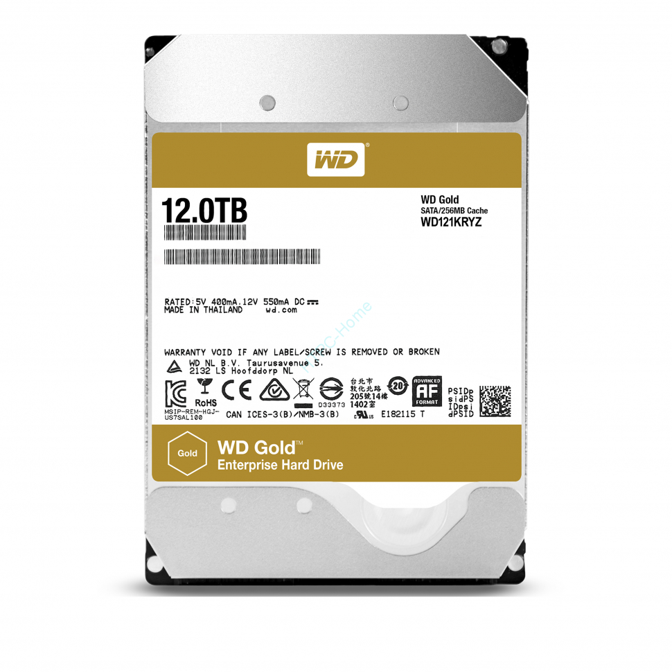 Жесткий диск 12Tb Western Digital Gold WD121KRYZ 3.5" 7200rpm 256Mb фото 1 — HTPC-Home.ru