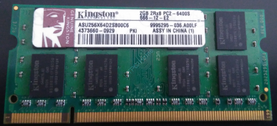 Оперативная память 2Gb Kingston ASU256X64D2S800C6 DDR2 800 SODIMM  фото 1 — HTPC-Home.ru