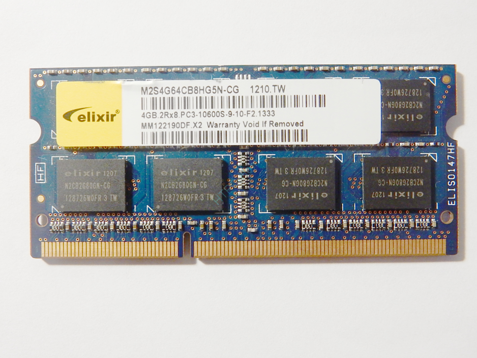 Оперативная память 4Gb Elixir M2S4G64CB8HG5N/CG DDR3 1333 SO-DIMM 16chip  фото 1 — HTPC-Home.ru