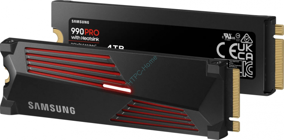 Твердотельный накопитель 4Tb Samsung 990 PRO MZ-V9P4T0CW M.2 PCI-E Gen4 x4 с радиатором фото 1 — HTPC-Home.ru