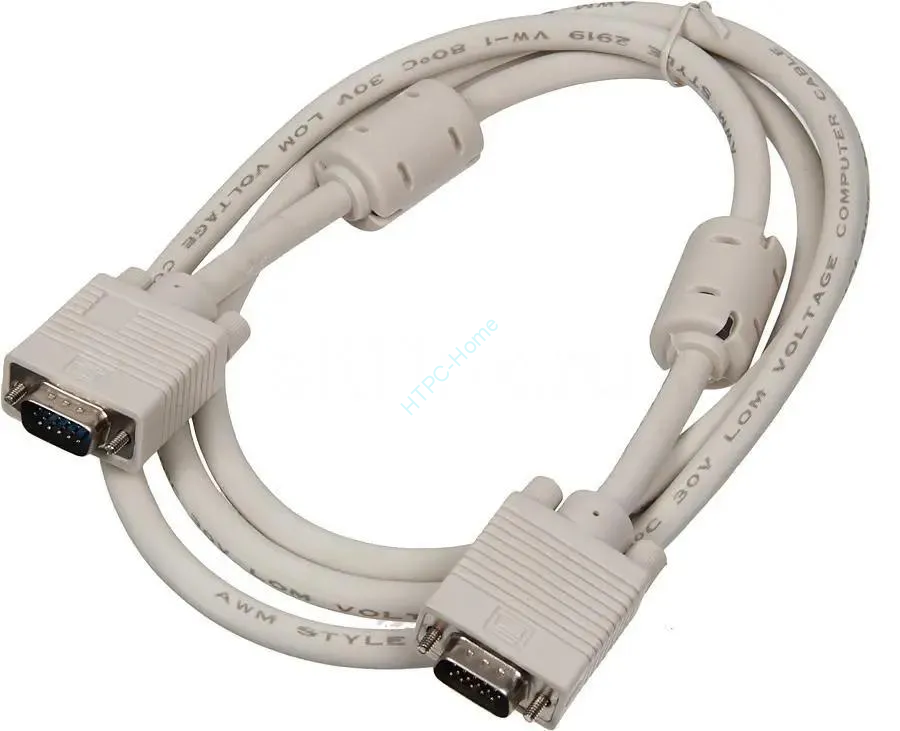 Кабель VGA Buro CAB016S-06 VGA (m) - VGA (m) ферритовый фильтр 1.8м серый фото 1 — HTPC-Home.ru