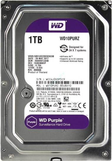 Жесткий диск 1Tb Western Digital Purple WD10PURZ 3.5&quot; 64Mb — HTPC-Home.ru