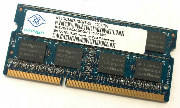 中古Nanya nt4gc64b8hg0ns-di 4?GBノートブックSODIMM ddr3?pc12800