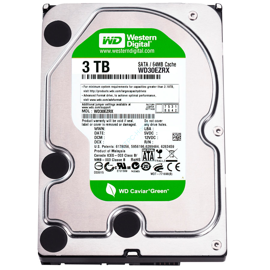 Жесткий диск 3 Tb Western Digital Caviar Green WD30EZRX 3.5" 64Mb фото 1 — HTPC-Home.ru
