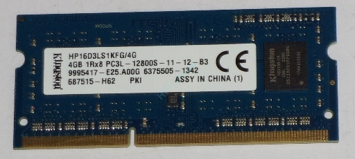 Оперативная память 4Gb Kingston HP16D3LS1KFG/4G DDR3L 1600 SODIMM   фото 1 — HTPC-Home.ru