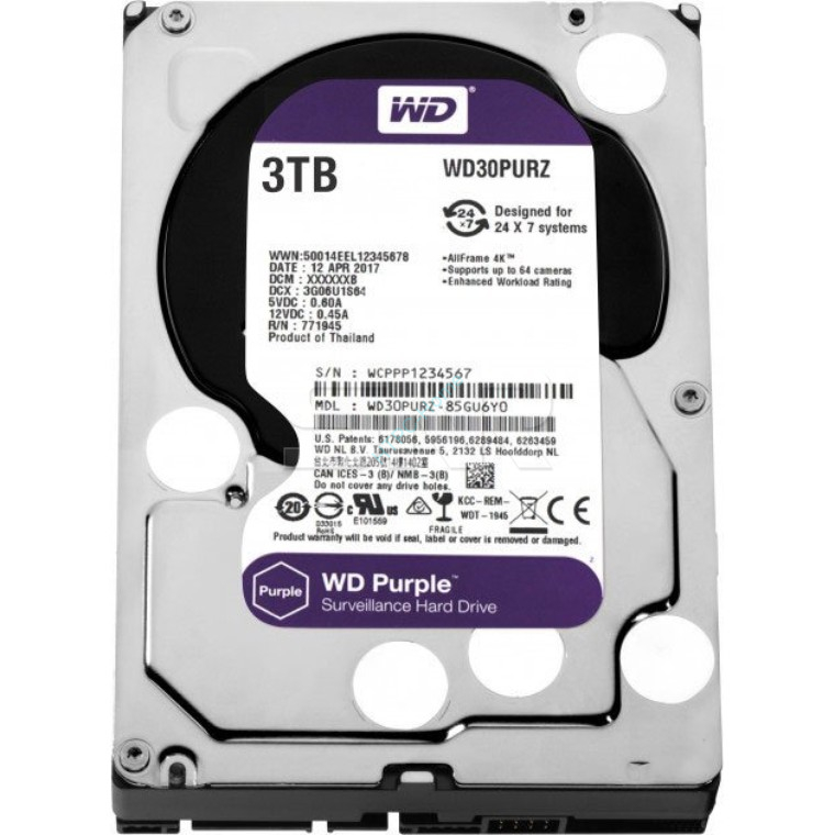 Жесткий диск 3Tb SATA Western Digital Purple WD30PURZ 3.5" 64Mb, купить ...